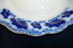 JOHNSON BROTHERS NORMANDY (FLOW BLUE)-  OVAL OPEN SERVING BOWL  9"    ..... https://www.jaapiesFineChinaStore.com