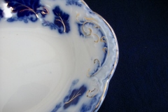 JOHNSON BROTHERS NORMANDY (FLOW BLUE)-  OVAL OPEN SERVING BOWL  9"    ..... https://www.jaapiesFineChinaStore.com