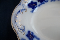 JOHNSON BROTHERS NORMANDY (FLOW BLUE)-  OVAL OPEN SERVING BOWL  9"    ..... https://www.jaapiesFineChinaStore.com