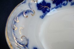 JOHNSON BROTHERS NORMANDY (FLOW BLUE)-  OVAL OPEN SERVING BOWL  9"    ..... https://www.jaapiesFineChinaStore.com