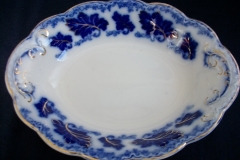 JOHNSON BROTHERS NORMANDY (FLOW BLUE)-  OVAL OPEN SERVING BOWL  9"    ..... https://www.jaapiesFineChinaStore.com