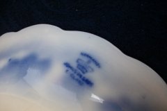 JOHNSON BROTHERS NORMANDY (FLOW BLUE)-  OVAL OPEN SERVING BOWL  9"    ..... https://www.jaapiesFineChinaStore.com