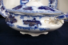 JOHNSON BROTHERS NORMANDY (FLOW BLUE)-  ROUND COVERED SERVING BOWL    ..... https://www.jaapiesFineChinaStore.com