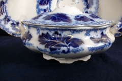 JOHNSON BROTHERS NORMANDY (FLOW BLUE)-  ROUND COVERED SERVING BOWL    ..... https://www.jaapiesFineChinaStore.com