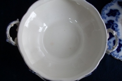 JOHNSON BROTHERS NORMANDY (FLOW BLUE)-  ROUND COVERED SERVING BOWL    ..... https://www.jaapiesFineChinaStore.com