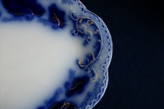 JOHNSON BROTHERS NORMANDY (FLOW BLUE)-  SMALL SERVING PLATTER 10 1/2"    ..... https://www.jaapiesFineChinaStore.com