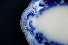 JOHNSON BROTHERS NORMANDY (FLOW BLUE)-  SMALL SERVING PLATTER 10 1/2"    ..... https://www.jaapiesFineChinaStore.com