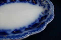 JOHNSON BROTHERS NORMANDY (FLOW BLUE)-  SMALL SERVING PLATTER 10 1/2"    ..... https://www.jaapiesFineChinaStore.com