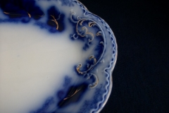 JOHNSON BROTHERS NORMANDY (FLOW BLUE)-  SMALL SERVING PLATTER 10 1/2"    ..... https://www.jaapiesFineChinaStore.com