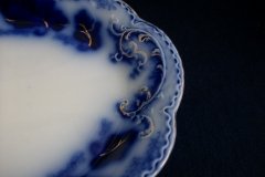 JOHNSON BROTHERS NORMANDY (FLOW BLUE)-  SMALL SERVING PLATTER 10 1/2"    ..... https://www.jaapiesFineChinaStore.com