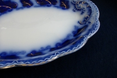 JOHNSON BROTHERS NORMANDY (FLOW BLUE)-  SMALL SERVING PLATTER 10 1/2"    ..... https://www.jaapiesFineChinaStore.com