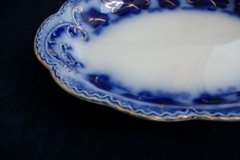 JOHNSON BROTHERS NORMANDY (FLOW BLUE)-  SMALL SERVING PLATTER 10 1/2"    ..... https://www.jaapiesFineChinaStore.com