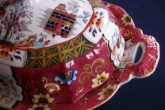 MASON'S #447 CANTON RED-  COVERED SERVING BOWL   .....   http://jaapiesfinechinastore.com