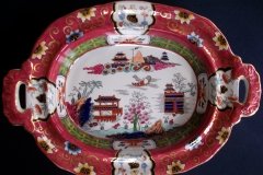 MASON'S #447 CANTON RED-  COVERED SERVING BOWL   .....   http://jaapiesfinechinastore.com