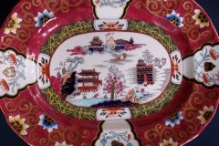 MASON'S #447 CANTON RED-  SERVING PLATTER 11 1/8"   .....   http://jaapiesfinechinastore.com