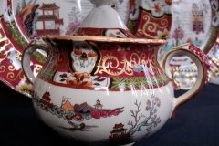MASON'S #447 CANTON RED-  COVERED SUGAR BOWL   .....   http://jaapiesfinechinastore.com