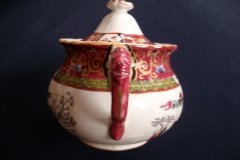 MASON'S #447 CANTON RED-  COVERED SUGAR BOWL   .....   http://jaapiesfinechinastore.com