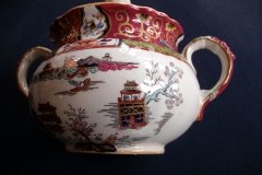 MASON'S #447 CANTON RED-  COVERED SUGAR BOWL   .....   http://jaapiesfinechinastore.com