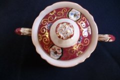 MASON'S #447 CANTON RED-  COVERED SUGAR BOWL   .....   http://jaapiesfinechinastore.com
