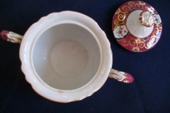 MASON'S #447 CANTON RED-  COVERED SUGAR BOWL   .....   http://jaapiesfinechinastore.com