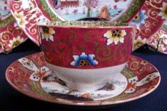 MASON'S #447 CANTON RED- CUP & SAUCER   .....   http://jaapiesfinechinastore.com