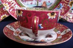 MASON'S #447 CANTON RED- CUP & SAUCER   .....   http://jaapiesfinechinastore.com