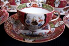 MASON'S #447 CANTON RED-  DEMI  CUP & SAUCER   .....   http://jaapiesfinechinastore.com