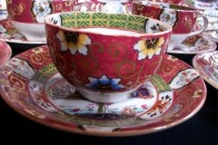 MASON'S #447 CANTON RED-  DEMI  CUP & SAUCER   .....   http://jaapiesfinechinastore.com