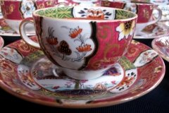 MASON'S #447 CANTON RED-  DEMI  CUP & SAUCER   .....   http://jaapiesfinechinastore.com