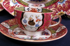 MASON'S #447 CANTON RED-  DEMI  CUP & SAUCER   .....   https://www.jaapiesfinechinastore.com