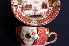 MASON'S #447 CANTON RED-  DEMI  CUP & SAUCER   .....   https://www.jaapiesfinechinastore.com