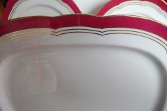 MINTON MAROON GILT OUTLINES- SERVING PLATTER 16 3/4"   .....   http://jaapiesfinechinastore.com