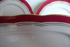 MINTON MAROON GILT OUTLINES- SERVING PLATTER 16 3/4"   .....   http://jaapiesfinechinastore.com