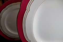 MINTON MAROON GILT OUTLINES- SERVING PLATTER 18 3/4"   .....   http://jaapiesfinechinastore.com