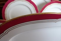 MINTON MAROON GILT OUTLINES- SERVING PLATTER 18 3/4"   .....   http://jaapiesfinechinastore.com