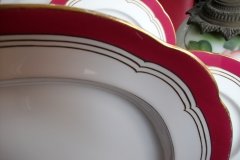 MINTON MAROON GILT OUTLINES- SERVING PLATTER 18 3/4"   .....   http://jaapiesfinechinastore.com