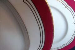 MINTON MAROON GILT OUTLINES- SERVING PLATTER 18 3/4"   .....   http://jaapiesfinechinastore.com