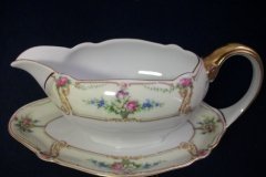 PAUL MULLER POMPADOUR- GRAVY BOAT WITH UNDERPLATE    .....   http://jaapiesfinechinastore.com