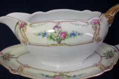 PAUL MULLER POMPADOUR- GRAVY BOAT WITH UNDERPLATE    .....   https://www.jaapiesfinechinastore.com