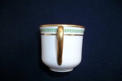 PORCELAINE LIMOUSINE/MARTIAL REDON GREEN GREEK KEY -DEMI CUP & SAUCER   ..... http://jaapiesfinechinastore.com