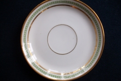 PORCELAINE LIMOUSINE/MARTIAL REDON GREEN GREEK KEY -DEMI CUP & SAUCER   ..... https://www.jaapiesfinechinastore.com