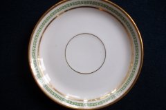 PORCELAINE LIMOUSINE/MARTIAL REDON GREEN GREEK KEY -DEMI CUP & SAUCER   ..... http://jaapiesfinechinastore.com