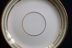 PORCELAINE LIMOUSINE/MARTIAL REDON GREEN GREEK KEY -DEMI CUP & SAUCER   ..... http://jaapiesfinechinastore.com