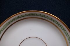 PORCELAINE LIMOUSINE/MARTIAL REDON GREEN GREEK KEY -DEMI CUP & SAUCER   ..... http://jaapiesfinechinastore.com