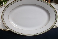 PORCELAINE LIMOUSINE/MARTIAL REDON GREEN GREEK KEY-  OVAL SERVING PLATTER 15 1/2"    ..... https://www.jaapiesfinechinastore.com