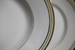 PORCELAINE LIMOUSINE/MARTIAL REDON GREEN GREEK KEY-  OVAL SERVING PLATTER 15 1/2"    ..... http://jaapiesfinechinastore.com
