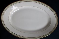 PORCELAINE LIMOUSINE/MARTIAL REDON GREEN GREEK KEY-  OVAL SERVING PLATTER 15 1/2"    ..... http://jaapiesfinechinastore.com