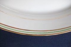 PORCELAINE LIMOUSINE/MARTIAL REDON GREEN GREEK KEY-  OVAL SERVING PLATTER 15 1/2"    ..... https://www.jaapiesfinechinastore.com