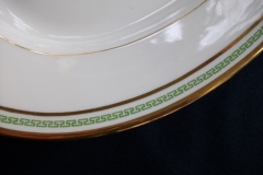 PORCELAINE LIMOUSINE/MARTIAL REDON GREEN GREEK KEY-  OVAL SERVING PLATTER 15 1/2"    ..... https://www.jaapiesfinechinastore.com