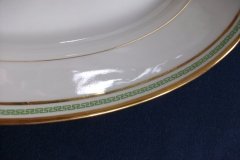 PORCELAINE LIMOUSINE/MARTIAL REDON GREEN GREEK KEY-  OVAL SERVING PLATTER 15 1/2"    ..... http://jaapiesfinechinastore.com